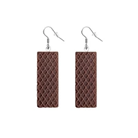 Chocolate Wafer Dangle Earrings