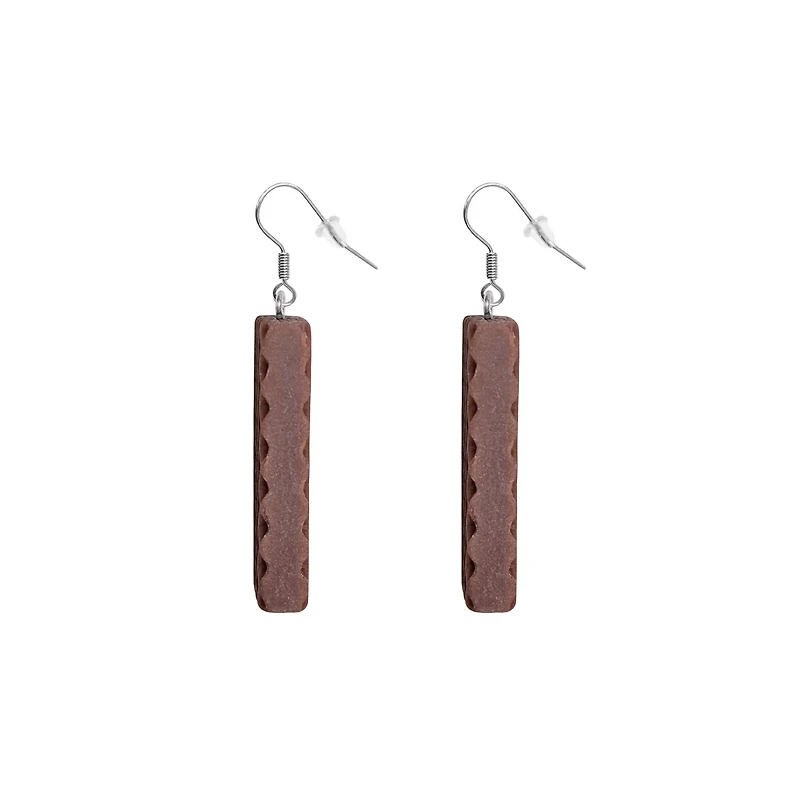 Chocolate Wafer Dangle Earrings
