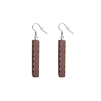 Chocolate Wafer Dangle Earrings