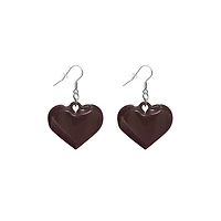 Cosmic Brownie Heart Dangle Earrings - 18 Gauge