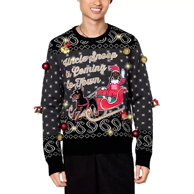 Light-Up Uncle Snoop Is Coming to Town Christmas Sweater