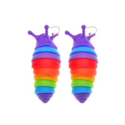 Rainbow Snail Dangle Earrings