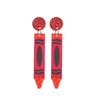 Red Crayon Dangle Earrings