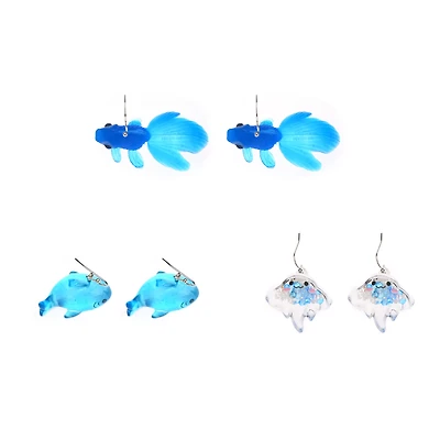 Multi-Pack Blue Fish Dangle Earrings - 3 Pair