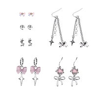 Multi-Pack Pink Bow and Star Earrings - 6 Pair