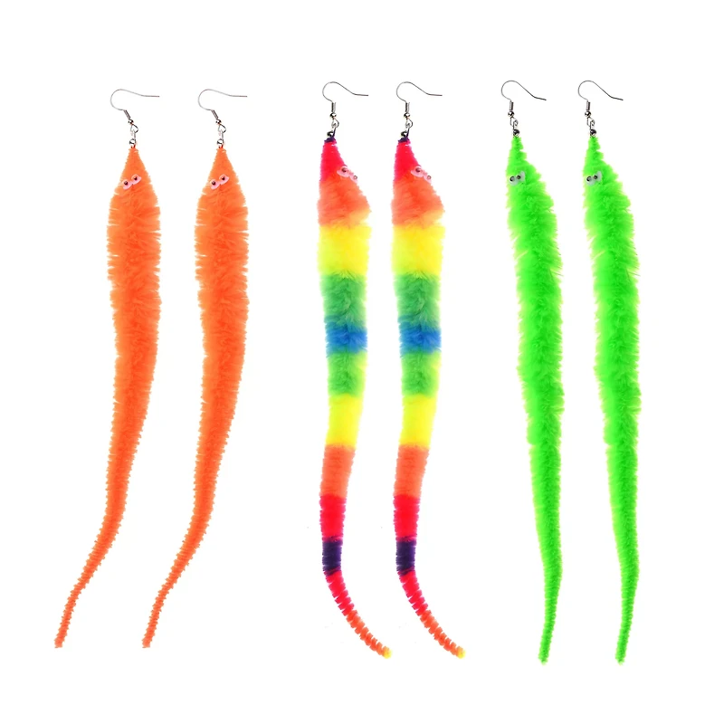 Multi-Pack Magic Worm Dangle Earrings - 3 Pair