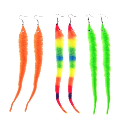 Multi-Pack Magic Worm Dangle Earrings - 3 Pair