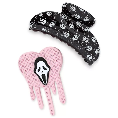 Ghost Face Black and Pink Claw Hair Clips - 2 Pack