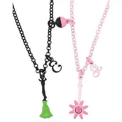 Elphaba Broom and Glinda Wand Best Friend Necklace Set - Wicked