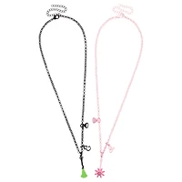Elphaba Broom and Glinda Wand Best Friend Necklace Set - Wicked
