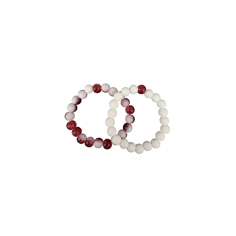 Multi-Pack Red and White Long Distance Bracelets - 2 Pack