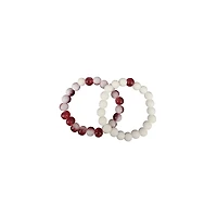 Multi-Pack Red and White Long Distance Bracelets - 2 Pack