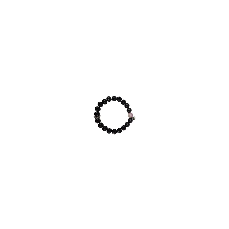 Black and Purple Long Distance Beaded Bracelets - 2 Pack