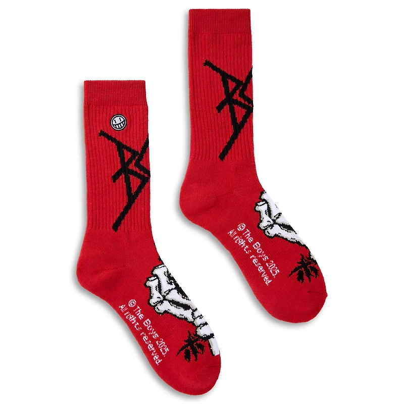 The Boys Skeleton Middle Finger Crew Socks
