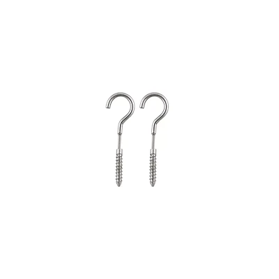Hook Silver-Tone Fake Taper Earrings - 16 Gauge