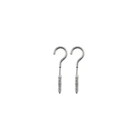 Hook Silver-Tone Fake Taper Earrings - 16 Gauge