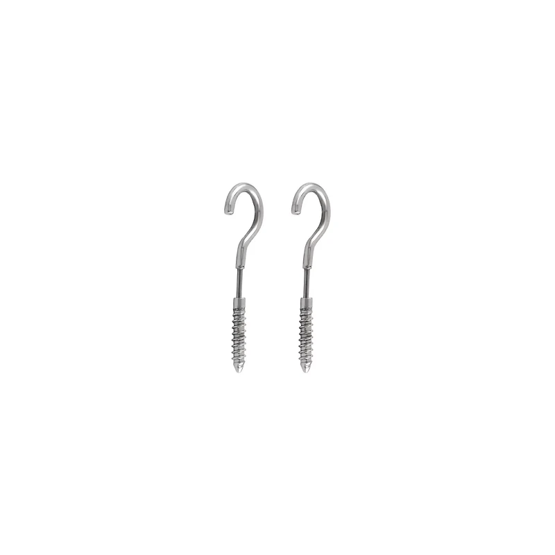 Hook Silver-Tone Fake Taper Earrings - 16 Gauge