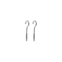 Hook Silver-Tone Fake Taper Earrings - 16 Gauge