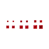 Multi-Pack Red CZ Square Silver-Plated Stud Earrings 6 Pair - 20 Gauge