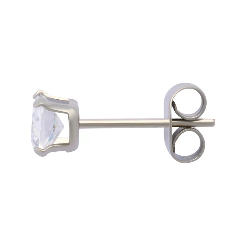 Multi-Pack Clear CZ Heart Silver-Plated Stud Earrings 3 Pair - 20 Gauge