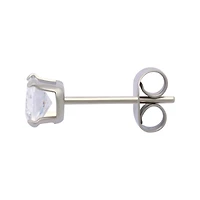 Multi-Pack Clear CZ Heart Silver-Plated Stud Earrings 3 Pair - 20 Gauge