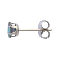 Multi-Pack Vitrail CZ Silver-Plated Stud Earrings 3 Pair - 20 Gauge