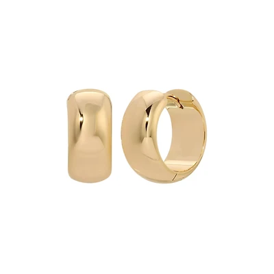 Goldtone Thick Huggie Hoop Earrings