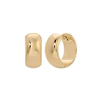 Goldtone Thick Huggie Hoop Earrings