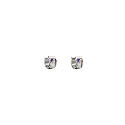 Iridescent Gem Huggie Hoops - 18 Gauge