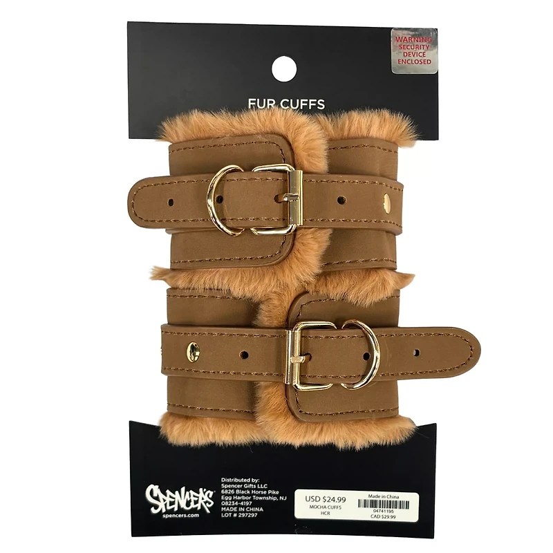 Mocha Fur Handcuffs - Pleasure Bound