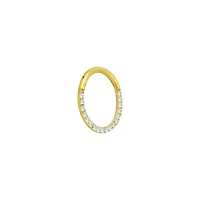 Goldtone CZ Multi-Gem Clicker Septum Ring