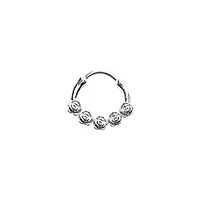 Silver-Tone Roses Clicker Septum Ring - 16 Gauge