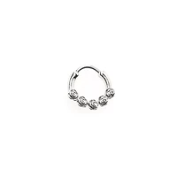 Silver-Tone Roses Clicker Septum Ring - 16 Gauge