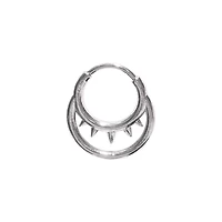 Spike Double Hoop Hinged Septum Ring - 16 Gauge