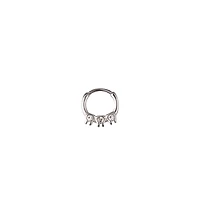 Teeth Silver-Tone Hinged Septum Ring - 16 Gauge