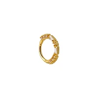 CZ Gold-Tone Hinged Septum Ring - 16 Gauge