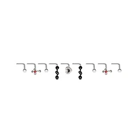 Multi-Pack Cross and Heart L-Bend Nose Rings 9 Pack - 20 Gauge