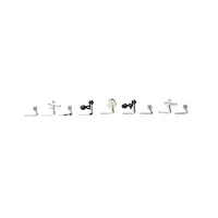 Multi-Pack Cross and Heart L-Bend Nose Rings 9 Pack - 20 Gauge
