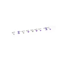 Multi-Pack Purple Bow and Heart L-Bend Nose Rings 9 Pack - 20 Gauge