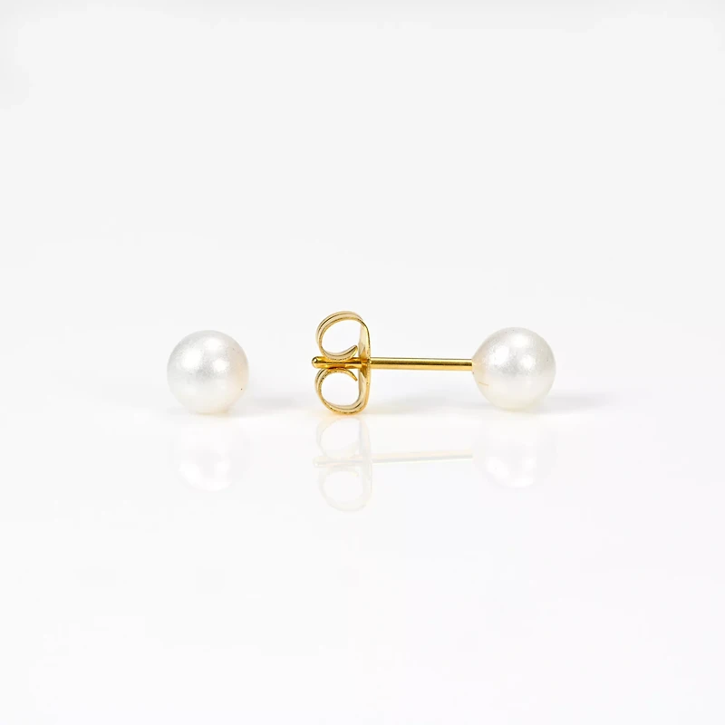 Gold Plated Pearl Effect Stud Earrings