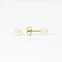 Gold Plated Pearl Effect Stud Earrings