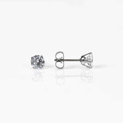 CZ Round Stud Earrings