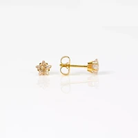 CZ Gold Plated Star Stud Earrings