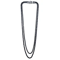 Multi-Pack Black Curb and Rope Chain Necklaces - 2 Pack