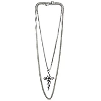 Multi-Pack Tribal Cross Chain Necklaces - 2 Pack