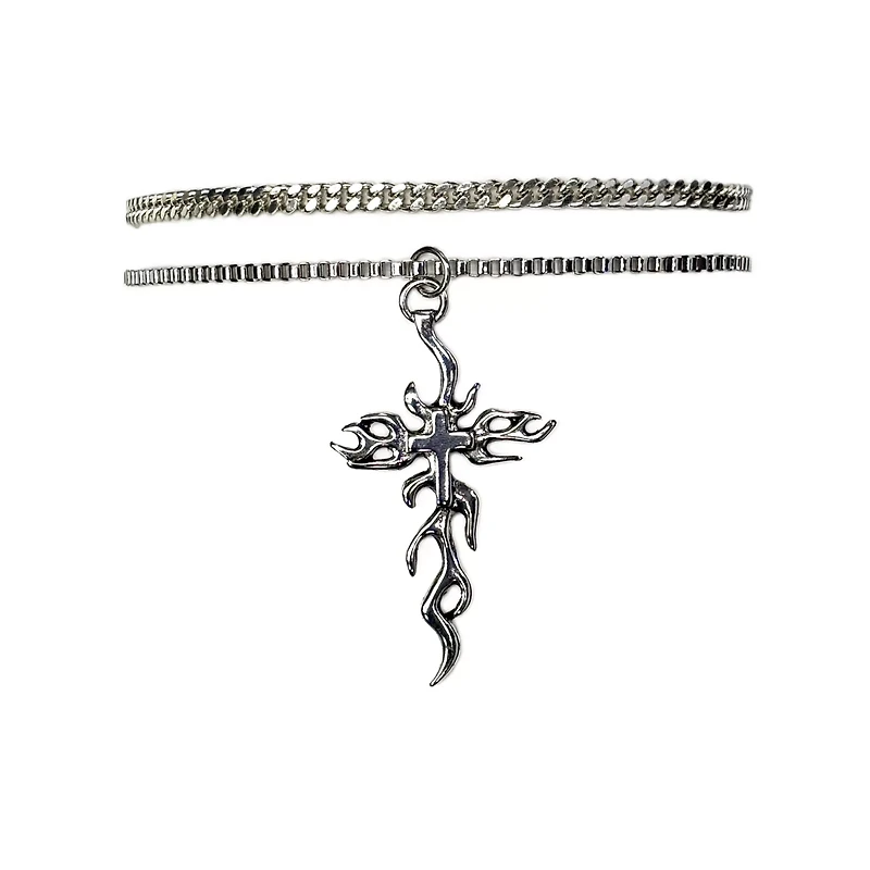 Multi-Pack Tribal Cross Chain Necklaces - 2 Pack