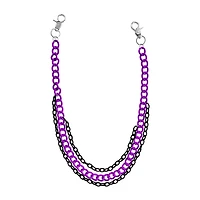 3 Row Purple and Black Wallet Chain