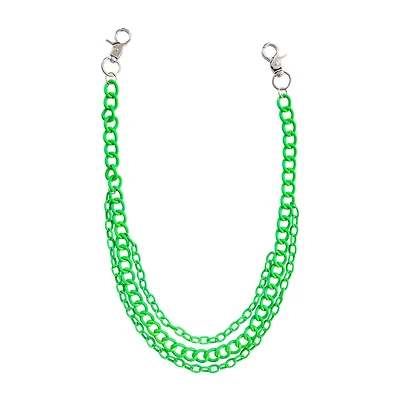 3 Row Neon Green Wallet Chain