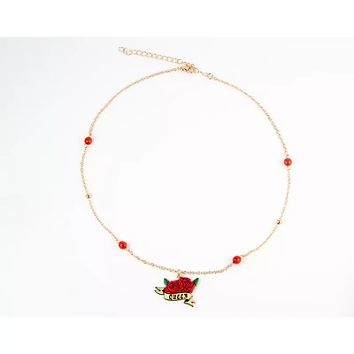 Queen Rose Gold-Tone Chain Necklace