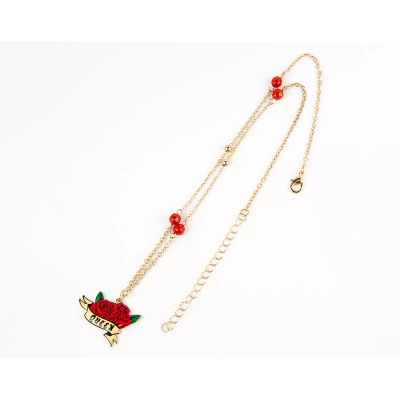 Queen Rose Gold-Tone Chain Necklace